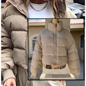 Petal & Pup Edric Puffer Jacket Beige Size Large BNWT